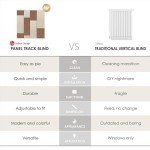 GoDear Design Adjustable Vertical Blinds, Panel Track Blinds, Sliding Glass Door Blinds, Closet Doors, Room Dividers, Extendable Track from 45.8" to 86" W, Trimmable Panel Curtains Up to 96" H, Marble