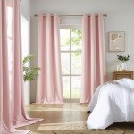 DUALIFE Pink Curtains for Bedroom 72 Inch Length Darkening Curtains for Girls Room Decoration Baby Pink Thermal Insulated Blackout Window Drape 42''x72'' Set of 2 Panels Grommet Top