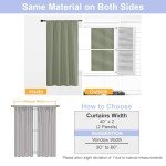 Simplebrand Ava Sage Green Blackout Curtains for Bedroom 84 Inch Length 2 Panels Set, Solid Thermal Insulated Privacy Living Room Window Treatment Curtains Blackout Drapes, W40 x L84 Inch, Sage Green