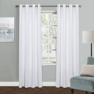 MYSKY HOME White Grommet Room Darkening Curtains for Bedroom and Living Room, 80 Inch Long Vertical Blinds, Privacy Thermal Insulated Panel, 52 x 80 Inch, Pure White