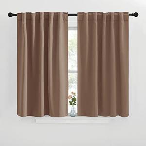 NICETOWN Blackout Curtains and Drapes for Kitchen - (Cappuccino Color) 42 inches Wide by 40 inches Long, 2 Panels Set, Thermal Insulated Blackout Window Drapes
