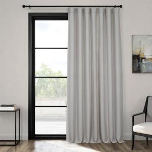 HPD Half Price Drapes - Faux Linen Curtains for Living Room (1 Panel) - 100W X 108L - Extra Wide Textured Room Darkening Curtains for Bedroom 108 Inches Long - Drapes for Home Decor, Birch