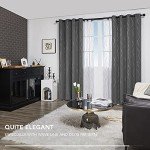 Deconovo Blackout Curtains - Silver Wave Dots Print, Thermal Insulated, Noise Reducing, Privacy Drapes for Bedroom & Living Room (52W x 84L Inch, Grey/Silver, 2 Panels)