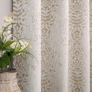Taupe Geometric Curtains 84 Inches Long for Living Room 2 Panels 50% Blackout Window Design Moroccan Damask Patterned Neutral Contemporary Curtains for Dining Room Bedroom,Grey Tan Beige/Light Brown