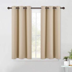 NICETOWN Room Darkening Curtain Panels for Living Room, Thermal Insulated Grommet Room Darkening Draperies/Drapes for Window (Biscotti Beige, 2 Panels, W42 x L45 -Inch)