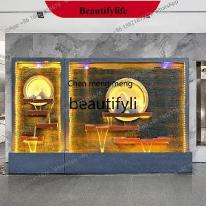 D178  Large water curtain wall screen courtyard rockery flowing water living room circulating water floor ornament