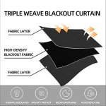 CUCRAF Black Blackout Curtains 84 inch Length 2 Panels Set, Rod Pocket Room Darkening Drapes for Bedroom Living Room, Insulated Thermal Light Blocking Window Curtain (W52 x L84 Inch)