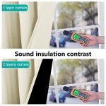 NICETOWN Living Room Completely Shaded Draperies, Privacy Protection & Noise Reducing Ring Top Drapes, Black Lined Insulated Window Treatment Curtain Panels (Beige, 2 Pieces, W52 x L84)