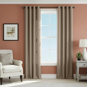 DECOLURE Linen Blackout Curtains - SunShield 108 Inches Long Black Out Curtains for Living Room and Bedroom Windows - Luxury Faux Linen, 2 Panels Set, Ultra Durable - 108 Length x 52 in (Linen)