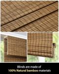 UNISHADES Cordless Bamboo Roman Shades for Windows, Blinds Size (22.5" W ×48" H) Colour (Highfield Teak)