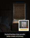 UNISHADES Cordless Bamboo Roman Shades for Windows, Blinds Size (22.5" W ×48" H) Colour (Highfield Teak)