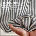 jinchan Striped Linen Kitchen Curtains 24 Inches Tier Curtains Farmhouse Modern Cafe Style Small Window Treatments Airy Light Filtering Rod Pocket for Living Room Bathroom 2 Panels Charcoal Grey