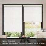 AOSKY Blackout Roller Shades Cordless Blinds for Windows, Free-Stop Shades with Valance, Thermal Insulated Fabric, UV Protection, Blinds for Home and Office (20" W x 72" H, Linen Beige