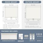 AOSKY Blackout Roller Shades Cordless Blinds for Windows, Free-Stop Shades with Valance, Thermal Insulated Fabric, UV Protection, Blinds for Home and Office (20" W x 72" H, Linen Beige