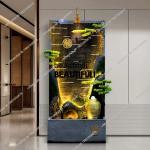 SSWater curtain wall lucky flowing water ornament rockery fountain living room entrance screen, decorative floor landscapeNew Go