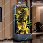 SSWater curtain wall lucky flowing water ornament rockery fountain living room entrance screen, decorative floor landscapeNew Go