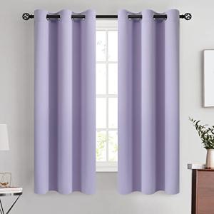 COSVIYA Curtains 63 inch Length Grommet Room Darkening,Thick Polyester Light Blocking Insulated Thermal Lilac Curtain Drapes for Bedroom/Living Room,2 Panels,42x63 inches