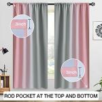 COSVIYA Ombre Room Darkening Pink and Grey Curtains 63 inches Length for Girls Bedroom, Light Blocking 2 Tone Reversible Rod Pocket Gradient Window Drapes for Living Room,2 Panels, 52 inches Wide