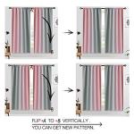 COSVIYA Ombre Room Darkening Pink and Grey Curtains 63 inches Length for Girls Bedroom, Light Blocking 2 Tone Reversible Rod Pocket Gradient Window Drapes for Living Room,2 Panels, 52 inches Wide