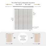 GoDear Design Adjustable Vertical Blinds, Panel Track Blinds, Sliding Glass Door Blinds, Closet Doors, Room Dividers, Extendable Track from 45.8" to 86" W, Trimmable Panel Curtains Up to 96" H, Marble