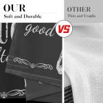 Tayney Black White Kitchen Window Curtains Valance and Tier Set 36 Inch Farmhouse Eat Good Laugh Often Live Well Rod Pocket Short Tier Curtain, Abstract Small Drapes for Kitchen Decor