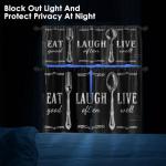 Tayney Black White Kitchen Window Curtains Valance and Tier Set 36 Inch Farmhouse Eat Good Laugh Often Live Well Rod Pocket Short Tier Curtain, Abstract Small Drapes for Kitchen Decor