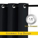 NICETOWN Black Blackout Curtains for Bedroom 84 inches Long - Light Reducing Thermal Insulated Solid Grommet Curtains/Panels/Drapes for Living Room (Set of 2, W52 x L84)