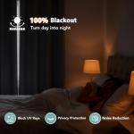 BONZER 100% Blackout Curtains 84 inches Long - 4 Panels Full Light Blocking White Window Drapes for Bedroom, Total Privacy Grommet Room Darkening Curtain with Black Backing for Living Room, Patio Door