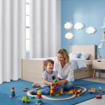 BONZER 100% Blackout Curtains 84 inches Long - 4 Panels Full Light Blocking White Window Drapes for Bedroom, Total Privacy Grommet Room Darkening Curtain with Black Backing for Living Room, Patio Door