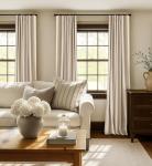 INOVADAY 100% Blackout Curtains for Bedroom, Black Out Curtains 84 Inch Long, Clip Rings Linen Blackout Drapes, Thermal Insulated Room Darkening for Living Room, 2 Panels - Oatmeal,W50xL84