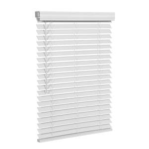 SMONTER 2" Slat Faux Wood Blinds with Crown Valance- Cordless Horizontal Blinds Room Darkening Blinds for Windows Bedroom, Bathroom, Living Room, Glass Door Interior Decor, 34" Wx 60" H