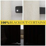 NICETOWN Natural 100% Blackout Linen Curtains 84 inch Long Burg for Living Room, 2 Panels, 52" Wide, Farmhouse Thick Completely Blackout Window Treatment Thermal Insulated Warm Drapes for Winter