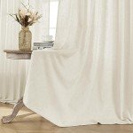 Joydeco Linen Curtains 2 Panel Set,Light Filtering, Ivory on Linen Curtains 96 Inch Curtains for Living Room, Cream Drapes 96 Inches Long Rod Pocket Back Tab Curtains (96" L x 52" W)
