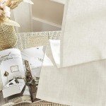 Joydeco Linen Curtains 2 Panel Set,Light Filtering, Ivory on Linen Curtains 96 Inch Curtains for Living Room, Cream Drapes 96 Inches Long Rod Pocket Back Tab Curtains (96" L x 52" W)
