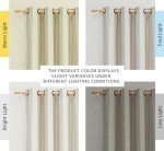 NICETOWN Natural 100% Blackout Linen Curtains 84 inch Long Burg for Living Room, 2 Panels, 52" Wide, Farmhouse Thick Completely Blackout Window Treatment Thermal Insulated Warm Drapes for Winter
