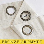 NICETOWN Natural 100% Blackout Linen Curtains 84 inch Long Burg for Living Room, 2 Panels, 52" Wide, Farmhouse Thick Completely Blackout Window Treatment Thermal Insulated Warm Drapes for Winter