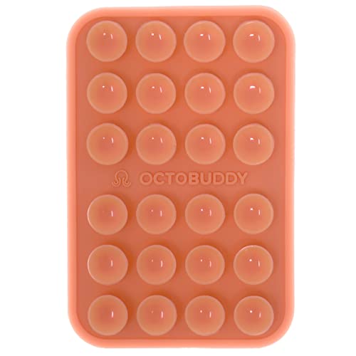 || OCTOBUDDY || Silicone Suction Phone Case Adhesive Mount || (iPhone and Android Cellphone case Compatible, Hands-Free Mobile Accessory Holder for Selfies and Videos) Fidget Toy (Marigold)