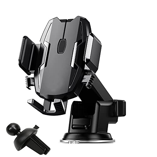 AYSHINY Car Phone Holder 3 in 1 Mobile Phone Stand Long Arm Extendable Windscreen Car Phone Mount 360° Rotation Air Vent Car Phone Holder, Iphone Car Holder 14/13/12/11 Plus Pro, Pro Max, Samsung