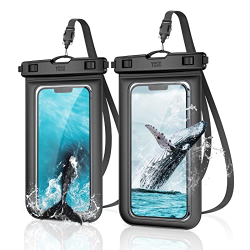 YOSH IPX8 Waterproof Phone Pouch, Underwater Phone Case, Waterproof Phone Case with Lanyard, Dry Bag for iPhone 14 13 12 11 XS max XR X 8, Samsung S23 S22 S10, Huawei Xiaomi-up to 6.8 inches (2-pack)