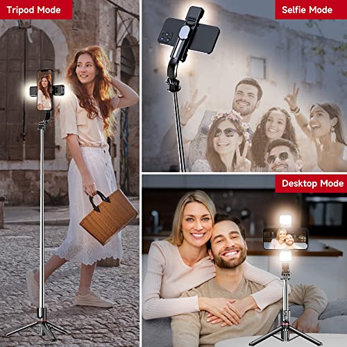 Extra Long Selfie Stick Tripod with Fill Lights