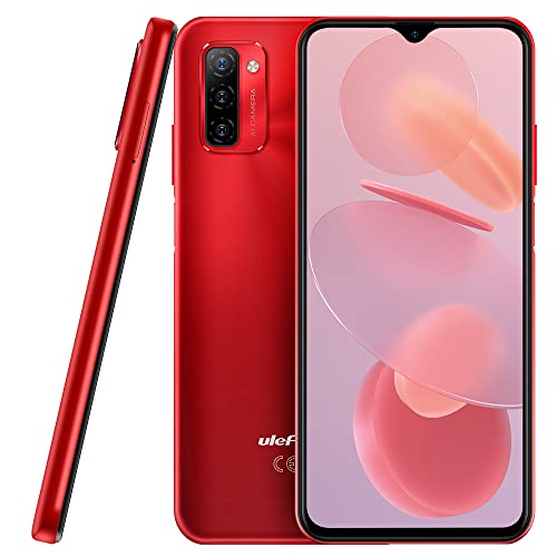 Ulefone NOTE 12P Mobile Phone Unlocked, 7700mAh Massive Battery DUAL SIM-Free Smartphone 4G, 6.82'' HD+ screen, 4GB + 64GB, 3-Card Slot Design, Android 11, 13MP Triple Camera, GPS Face Unlock Red
