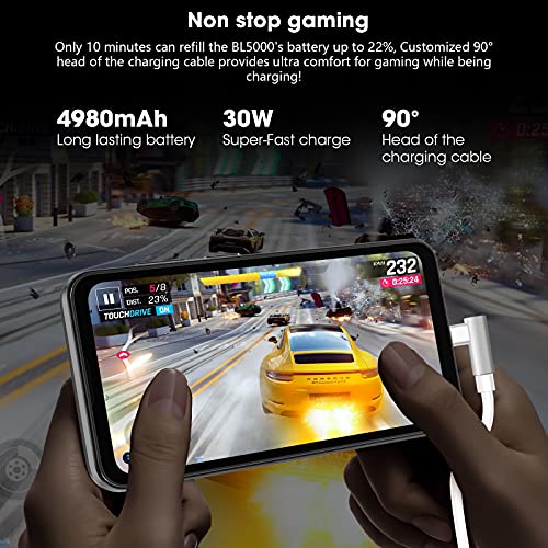 5G Rugged Phone, Blackview BL5000 Dimensity 700 Octa-Core Pro Gaming System, 8GB+128GB, 1080*2300 6.36’’ FHD+, 16MP+12MP, 30W Fast Charging, Android Rugged Phone, 5G Dual SIM, Fingerprint, NFC - Black