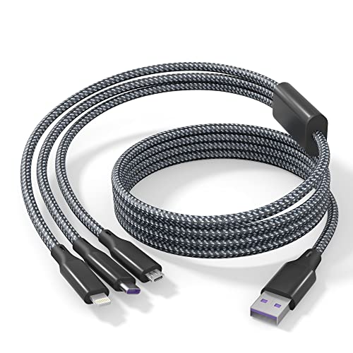 3-in-1 Nylon Braided Multi Charging Cable for Smartphones