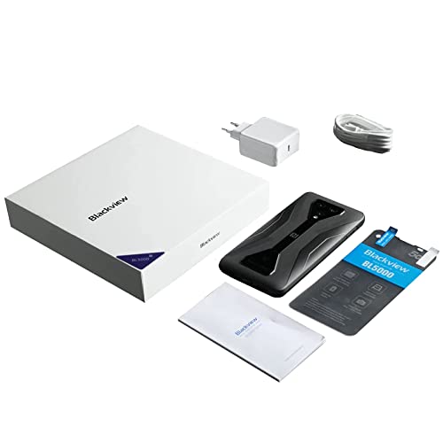 5G Rugged Phone, Blackview BL5000 Dimensity 700 Octa-Core Pro Gaming System, 8GB+128GB, 1080*2300 6.36’’ FHD+, 16MP+12MP, 30W Fast Charging, Android Rugged Phone, 5G Dual SIM, Fingerprint, NFC - Black