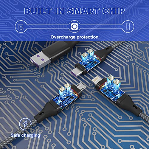 3-in-1 Nylon Braided Multi Charging Cable for Smartphones