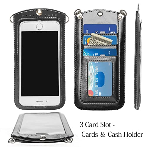 takyu Compact Crossbody Phone Wallet Purse, Black