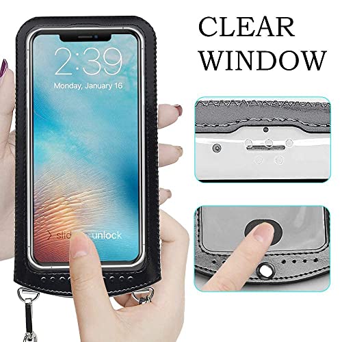 takyu Compact Crossbody Phone Wallet Purse, Black