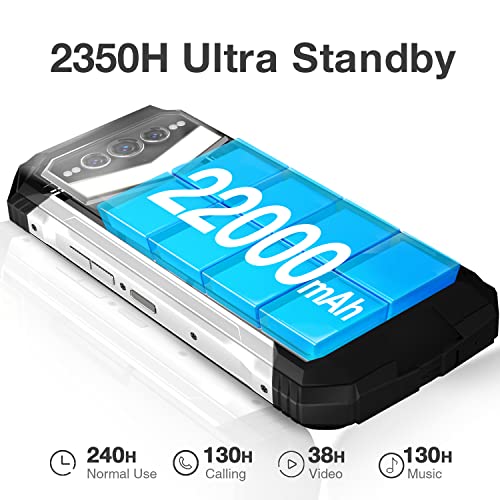 DOOGEE S100 PRO (2023) Rugged Smartphone Android 12, 22000mAh, 20GB+256GB/TF 2TB Rugged Phone, 3W Camping Lights, 6.58''FHD+ 120Hz Display, 108MP AI Triple Camera, Dual SIM IP68 Waterproof Phones, NFC