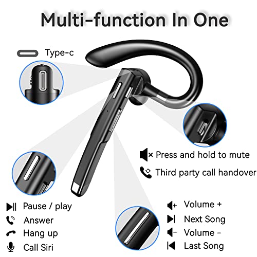 Bluetooth Headset with Noise-Canceling Mic - iPhone/Android Compatible