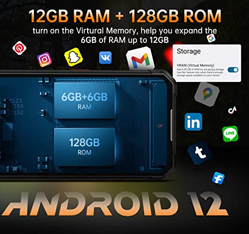 IIIF150 B1 Pro Rugged Smartphone [10000mAh], 12GB+128GB/1TB Rugged Mobile Phones, 6.5" FHD+, 48MP+20MP Night Vision Android 12 Phone Unlocked, IP68/IP69K Unbreakable Waterproof Phone, 4G Dual SIM, NFC
